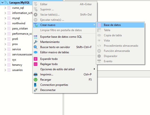 Crear DB