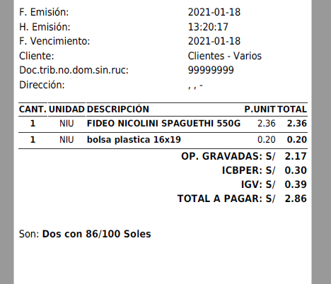 Comprobante Bolsa Vendida